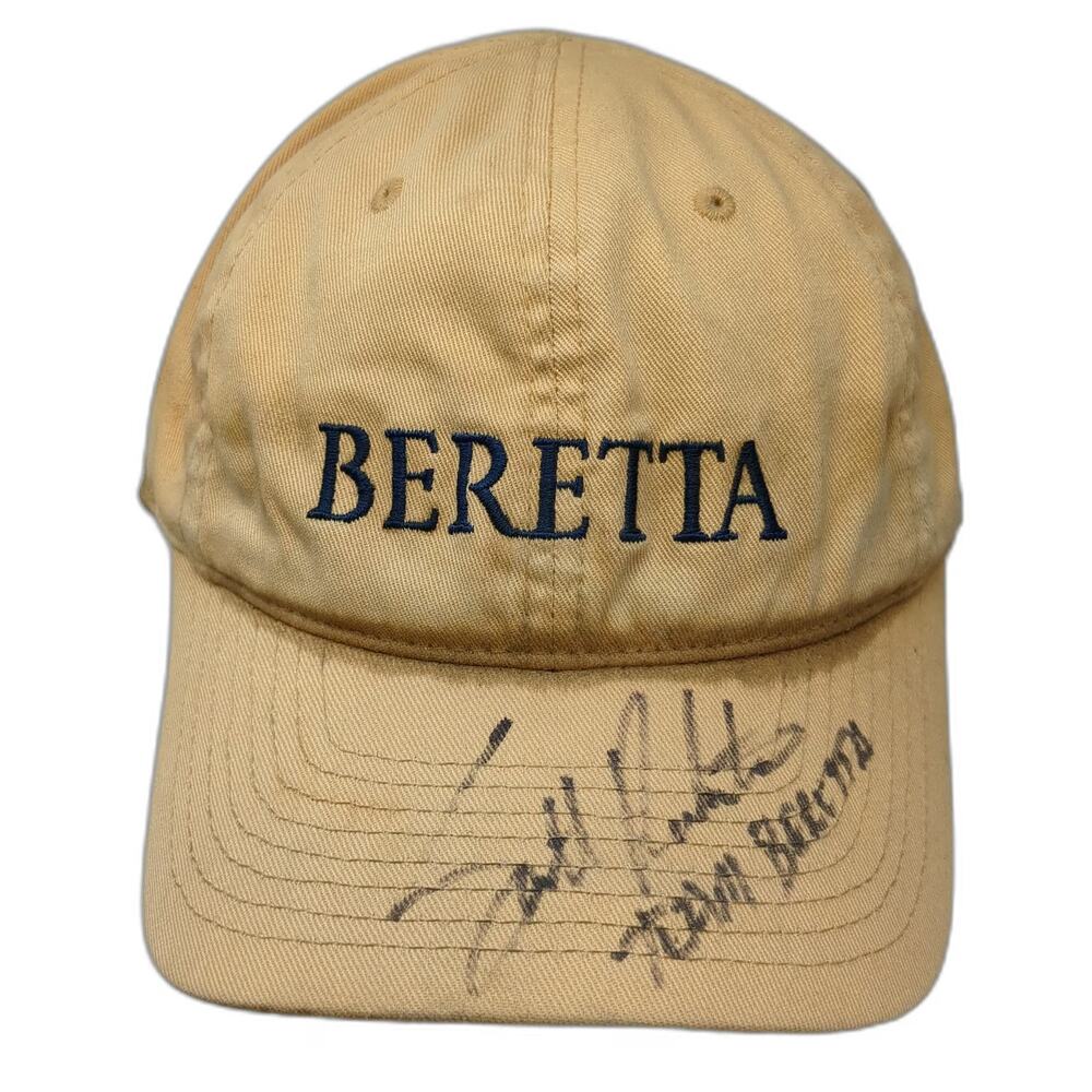 Beretta Baseball Cap Yellow One Size Autographed Logo Flexfit Stretch Hat